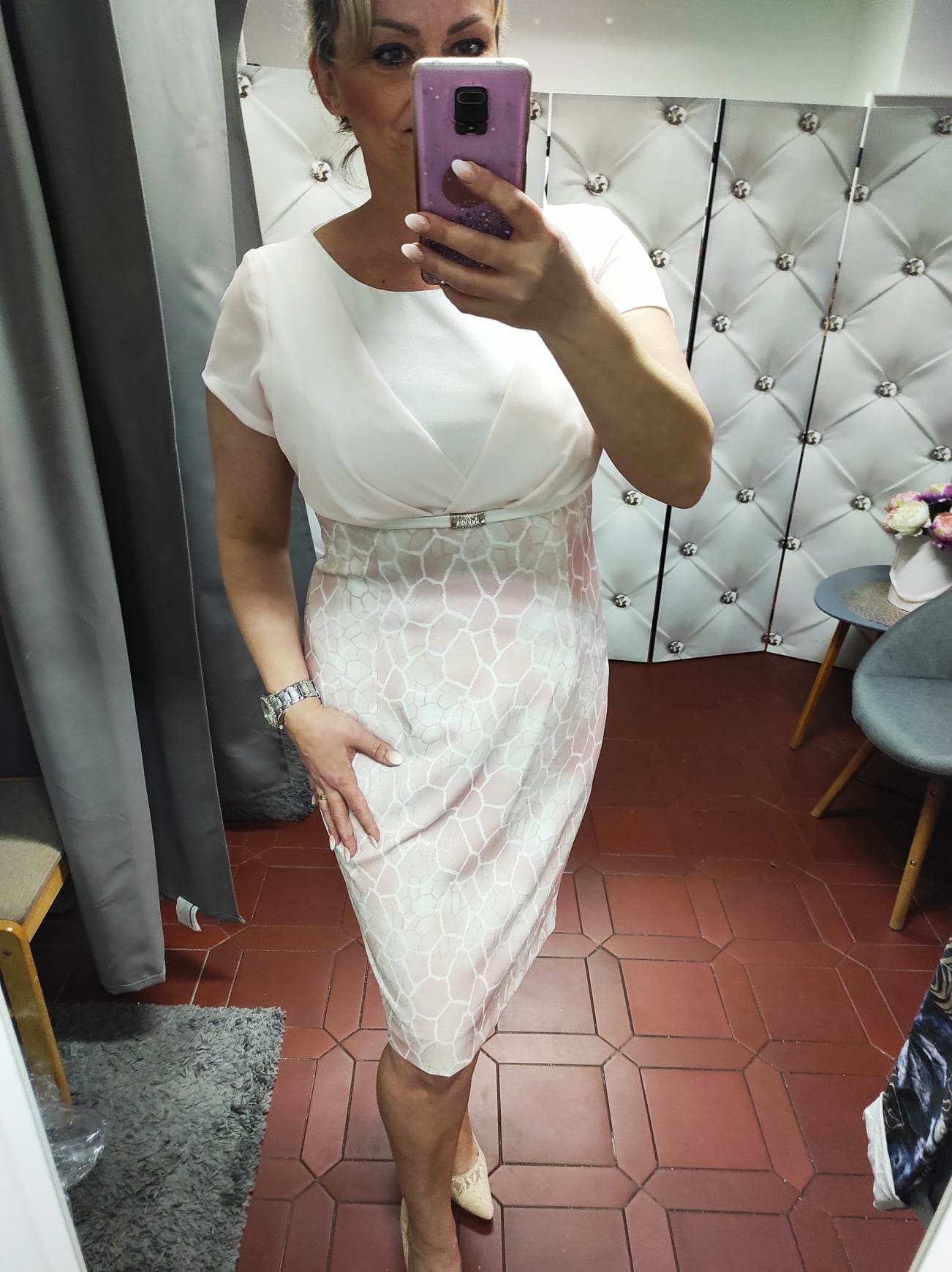 Elegantní dámské šaty CELESTA jemný odstín růžové