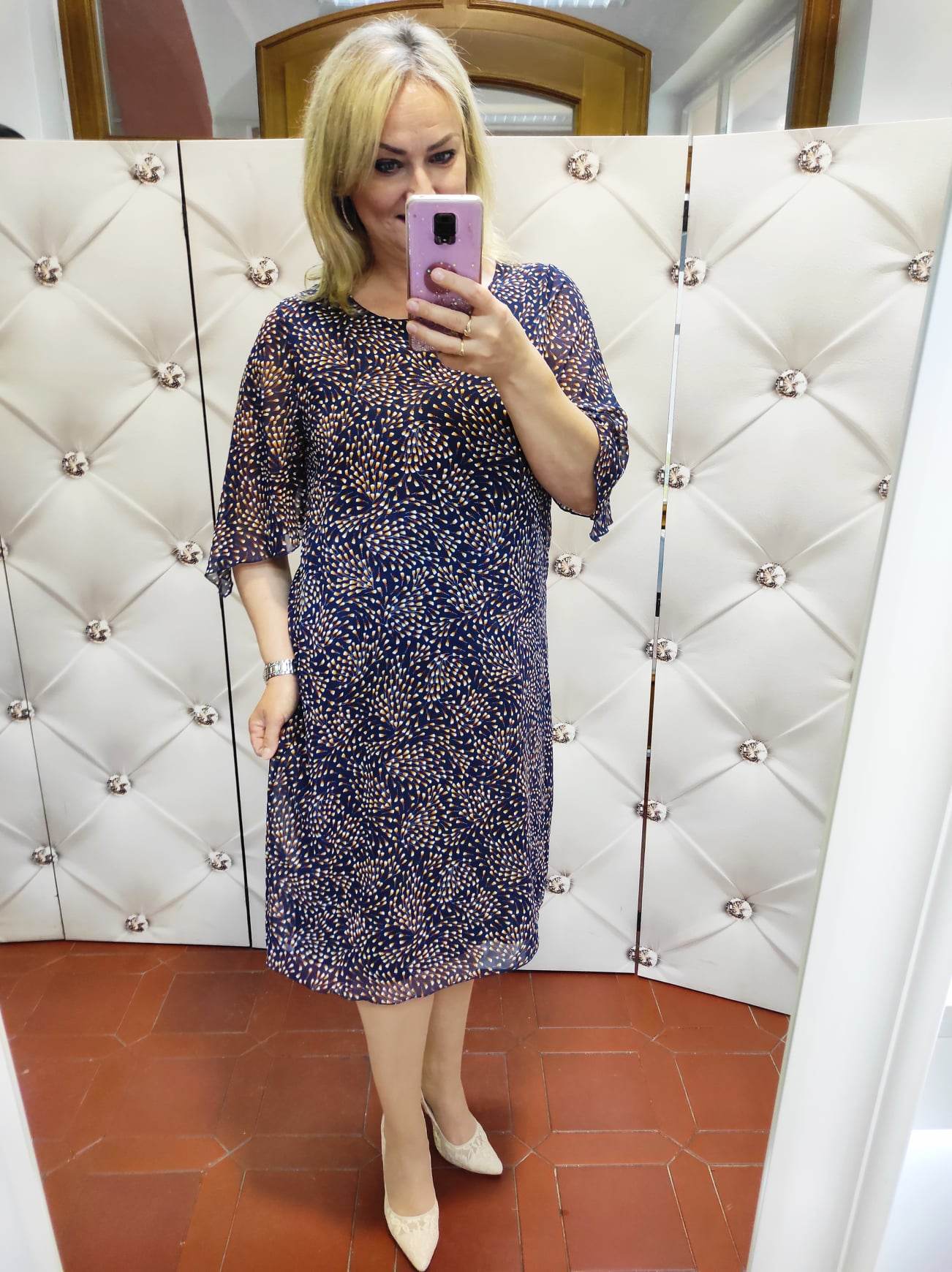 Šifonové PLUS SIZE šaty ELA vzorované