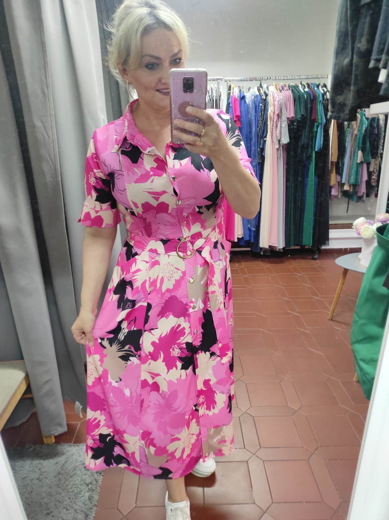 Dámské košilové šaty PINACOLADA růžové