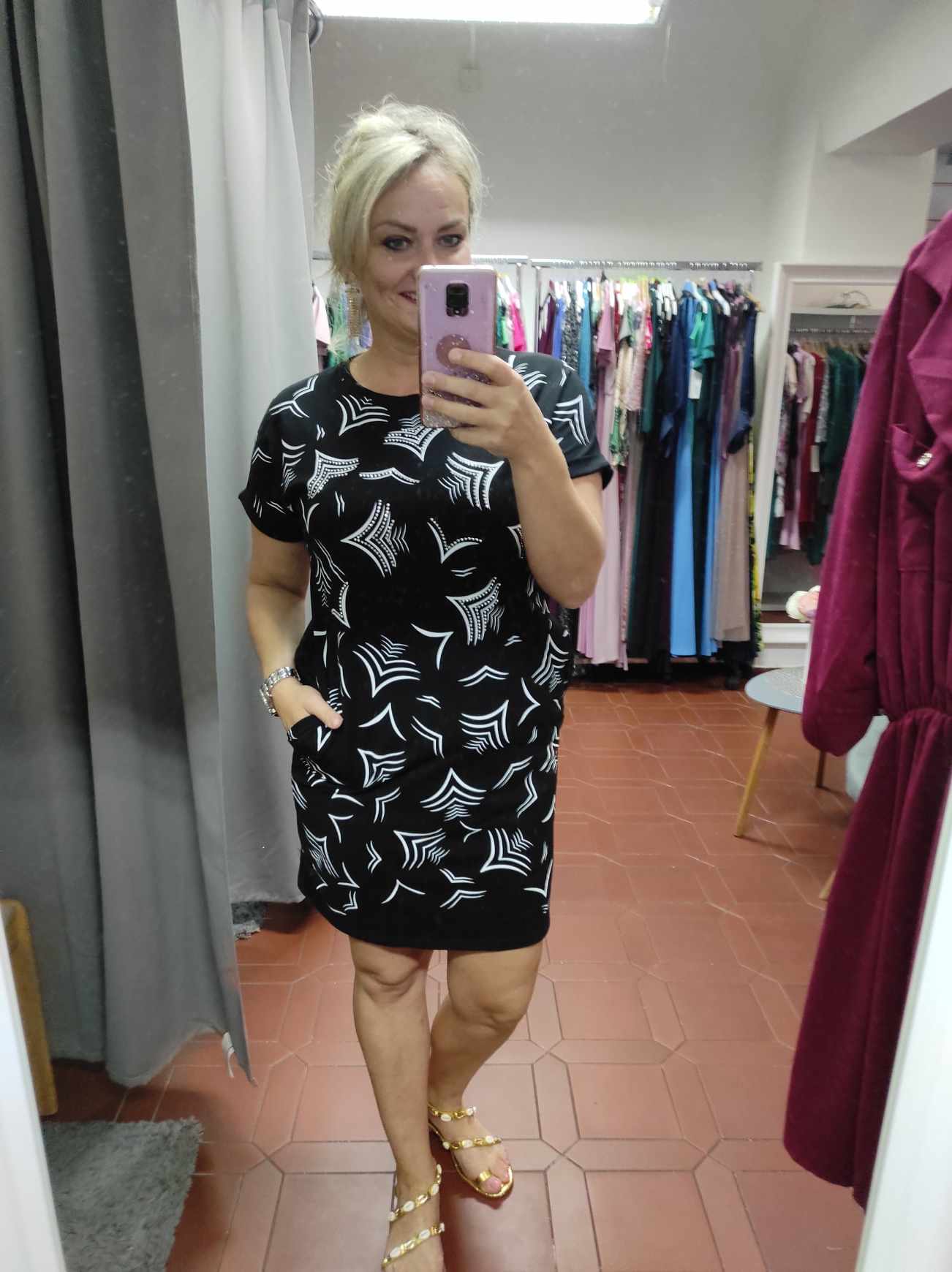 Bavlněné šaty pro volný čas černé
