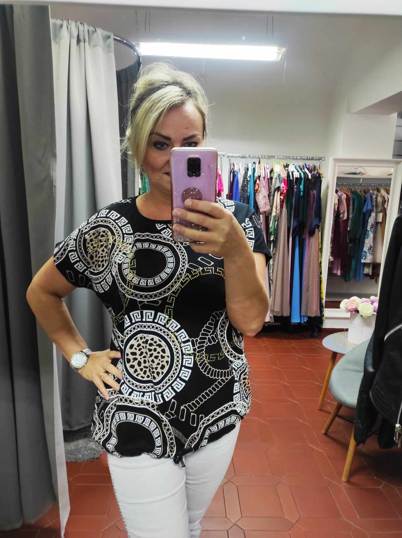 Bavlněné PLUS SIZE triko černé