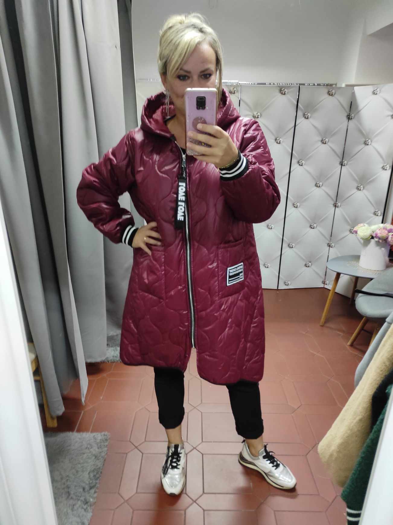 Dámská PLUS SIZE bunda vínová