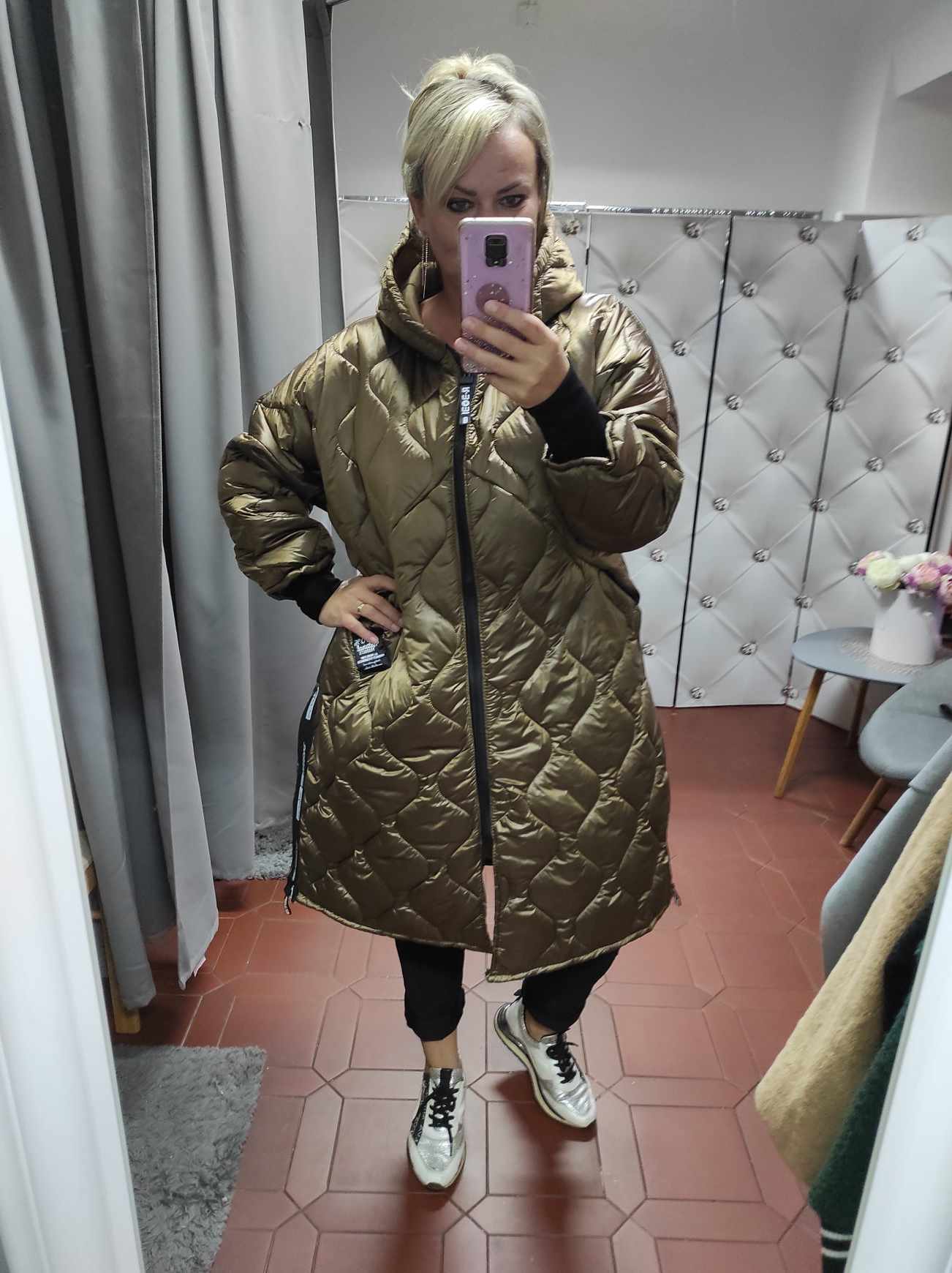 Dámská PLUS SIZE bunda zlatá