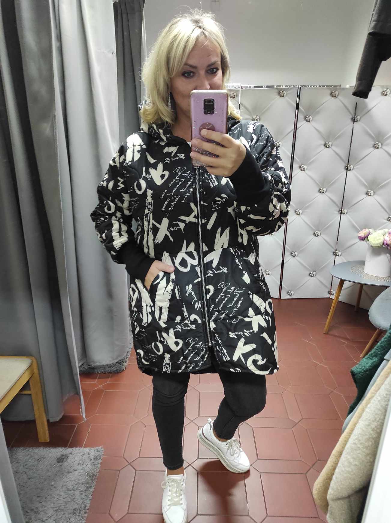Dámská prošívaná PLUS SIZE bunda černá