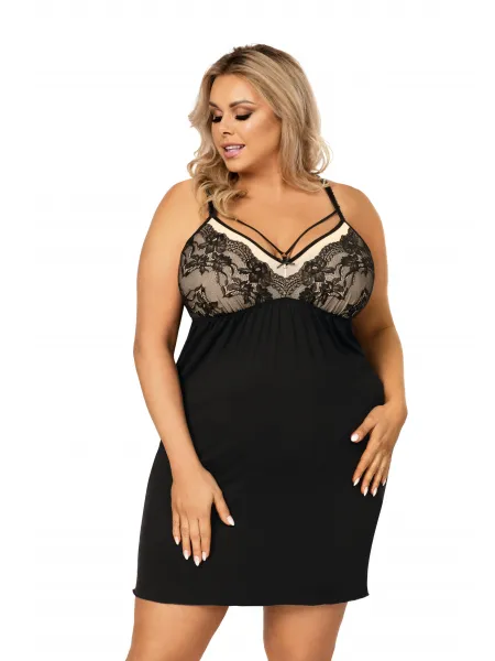 Luxusní dámská noční košilka SARAH PLUS SIZE černá