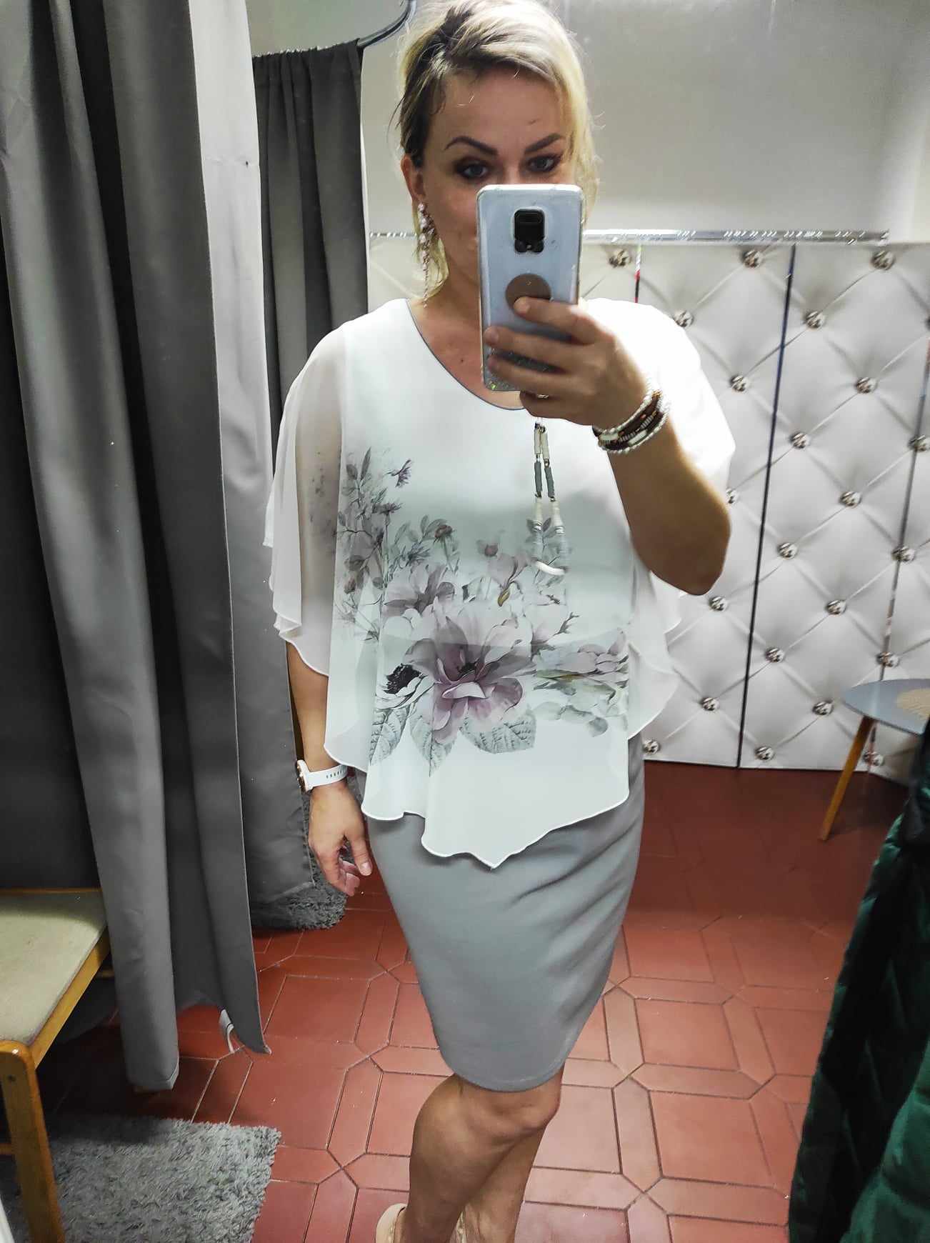 Dámské šaty CLIO šedobílé