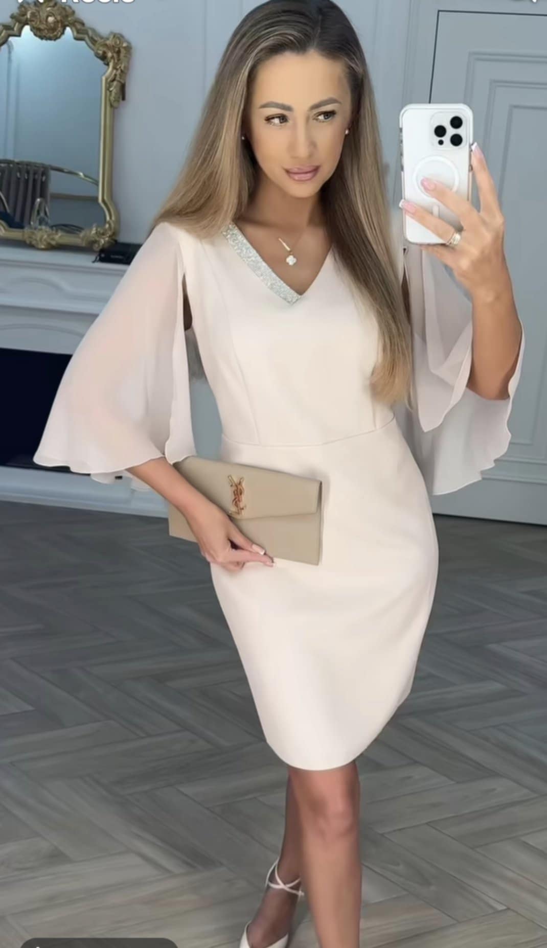 Dámské elegantní šaty MEGAN béžové