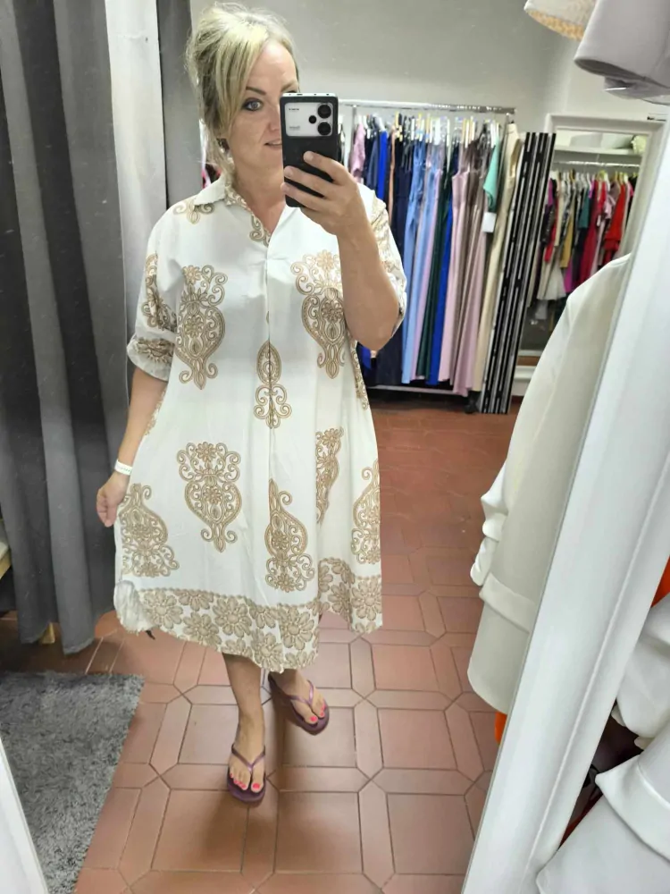 Dámské košilové PLUS SIZE šaty bílé
