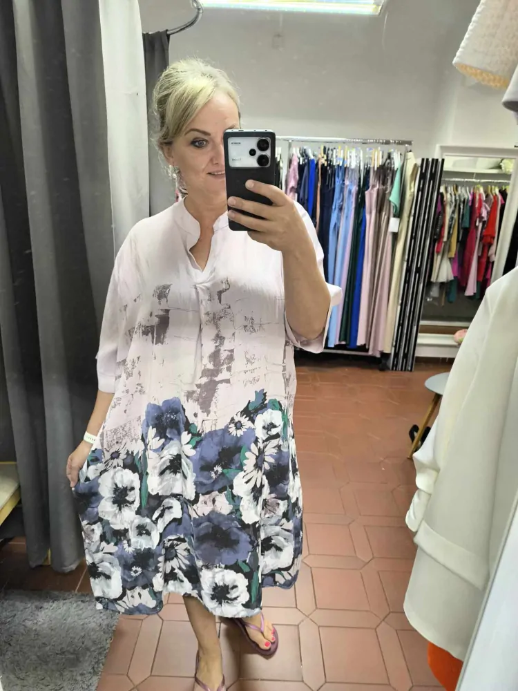 Dámské košilové PLUS SIZE šaty barevné