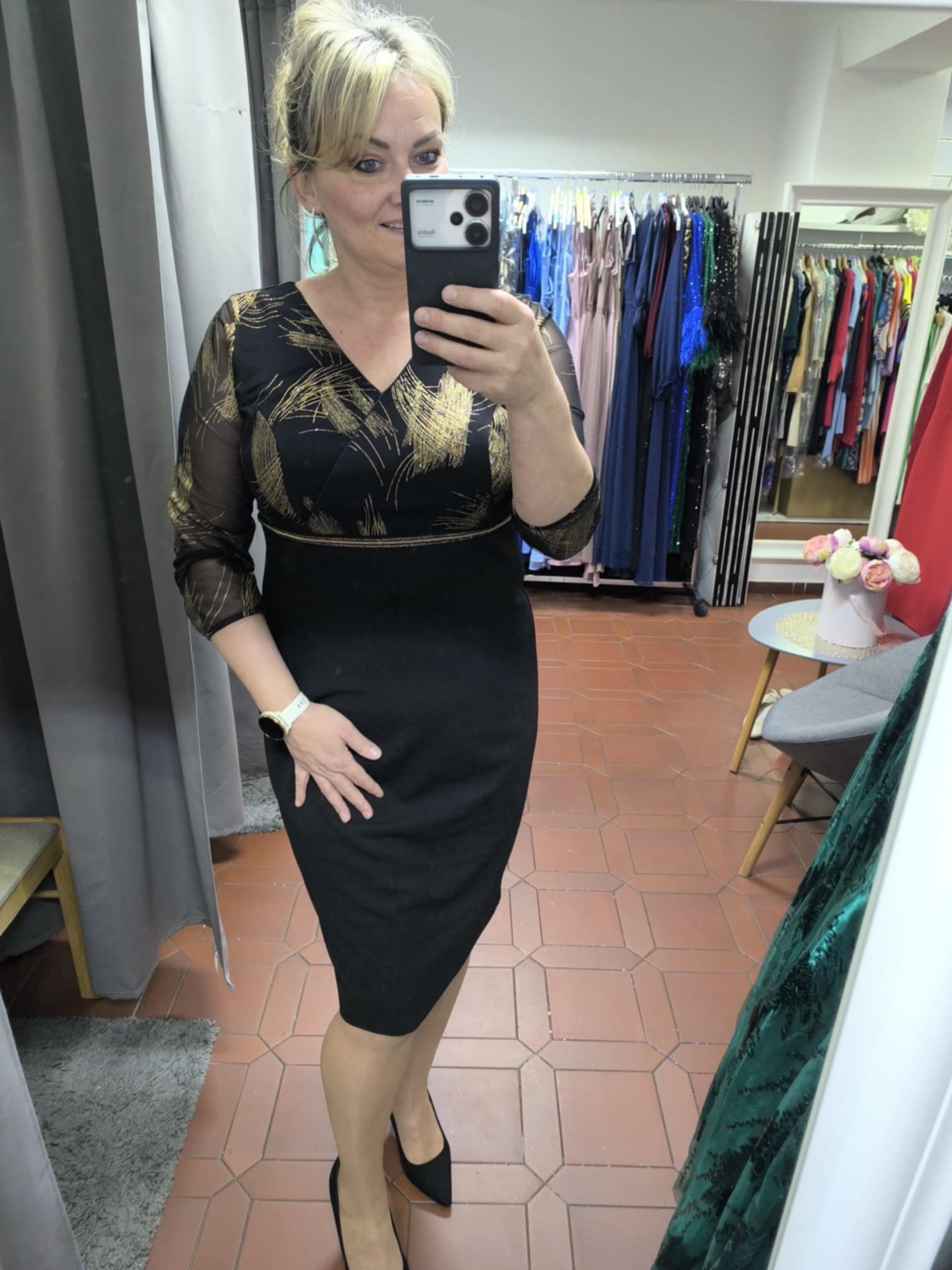 Elegantní šaty XENA černozlaté
