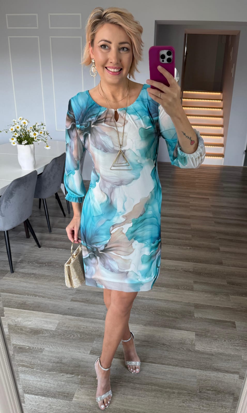 Elegantní PLUS SIZE šaty JOLY tyrkysové
