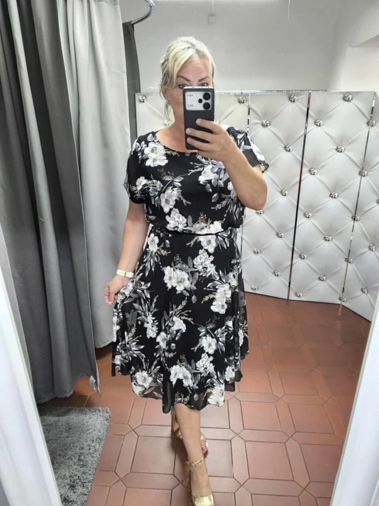 Elegantní šifonové šaty TEREZA černé