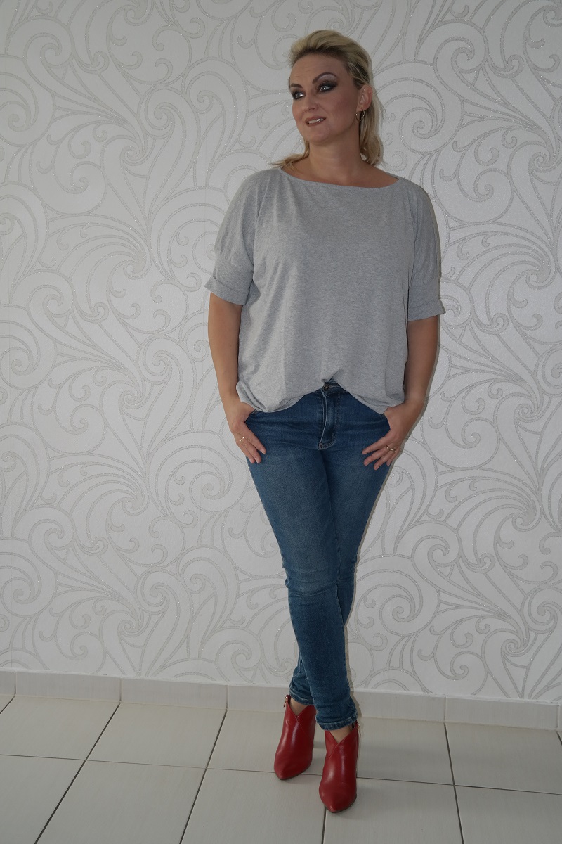 Dámské triko oversize šedé