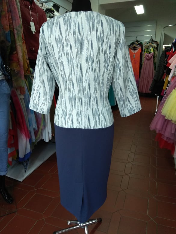 Dámské elegantní šaty s rukávem PLUS SIZE INFINITE modré
