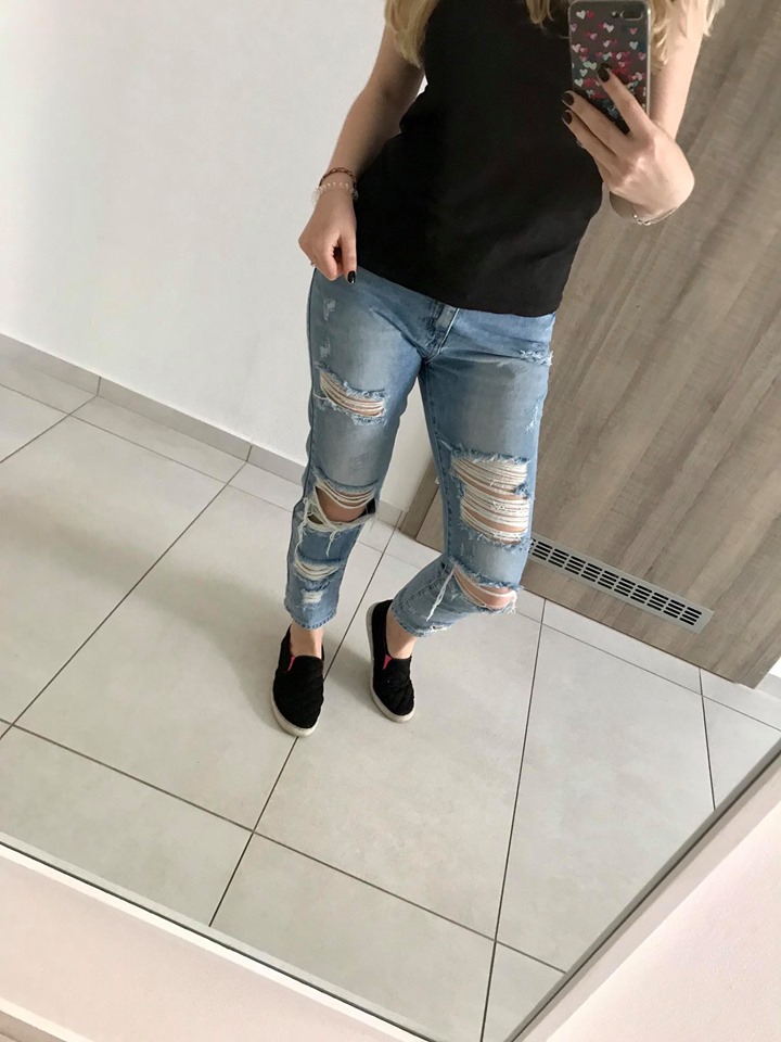Boyfriend džíny světle modré