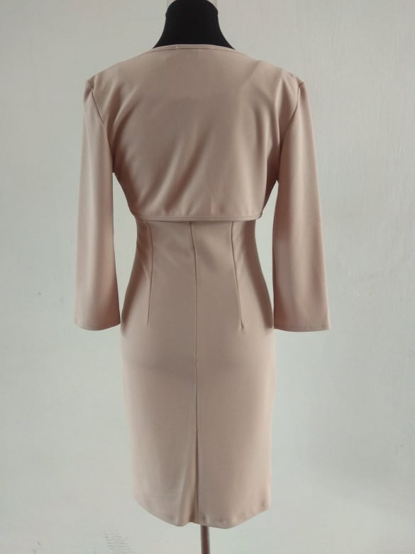 Elegantní dámské šaty FIORE s bolérkem béžové