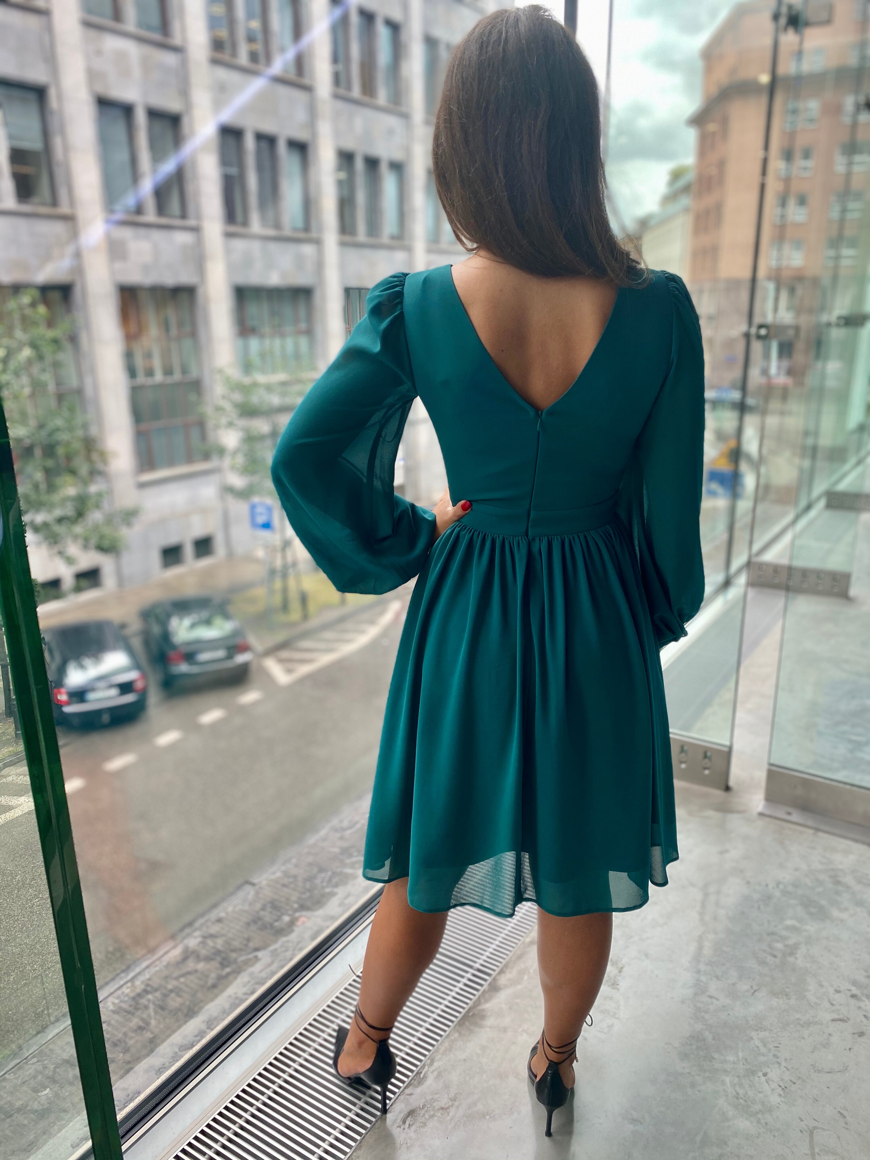 Elegantní šifonové šaty GLORIA zelené