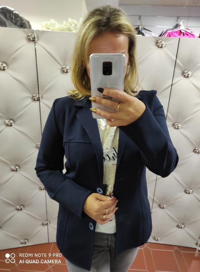 Strečové sako Fashion mam 171 tmavě modré