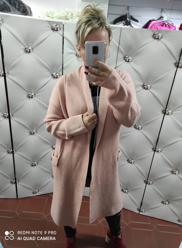 Dámský oversize kardigan pudrový