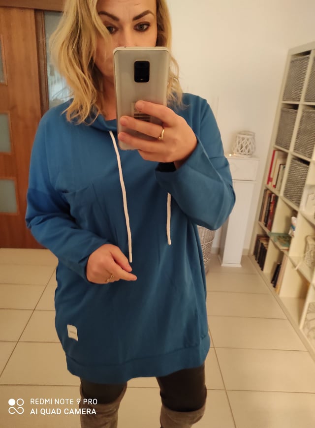 Dámská PLUS SIZE mikina petrolejová