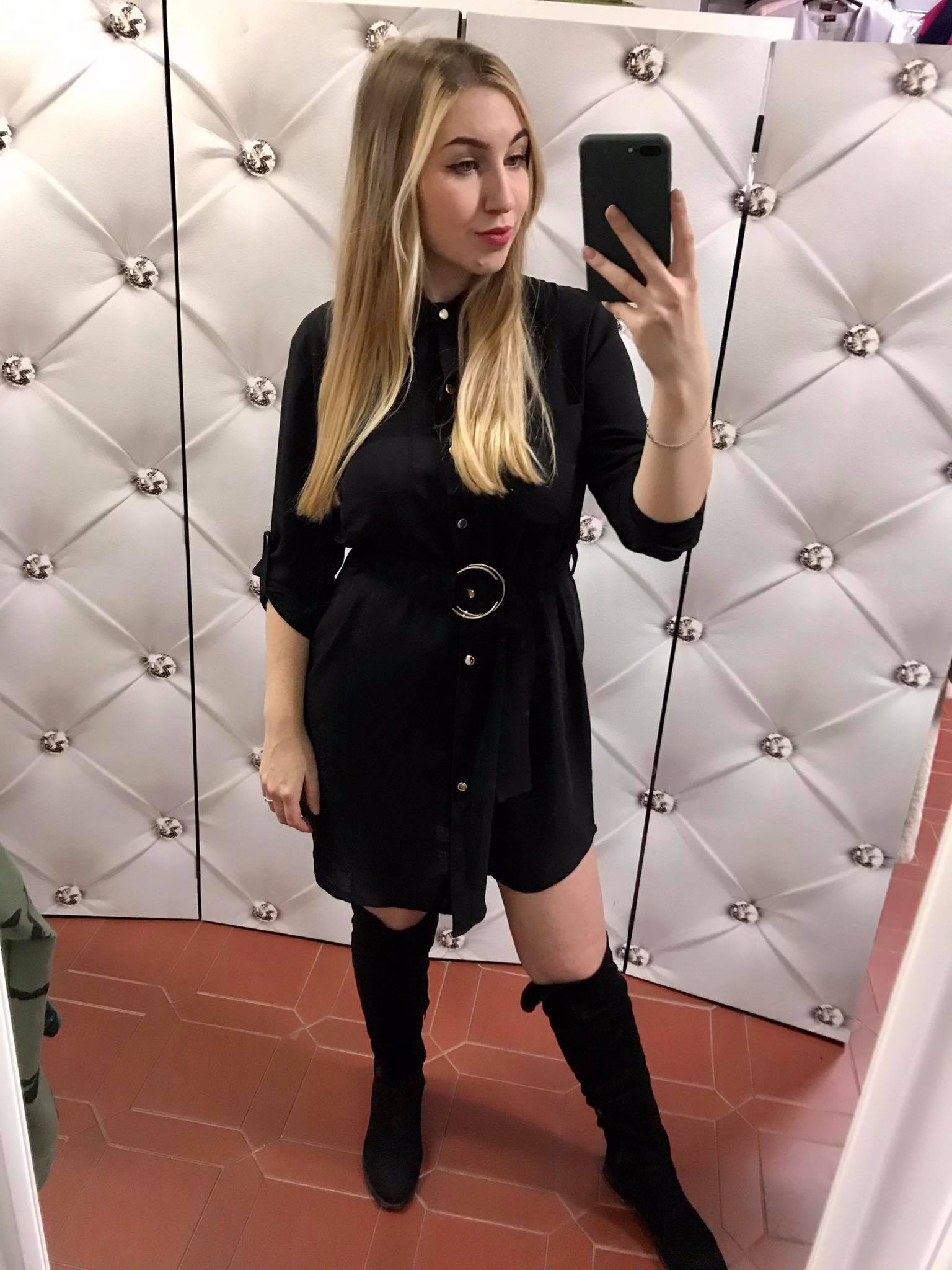 Dámské košilové šaty černé