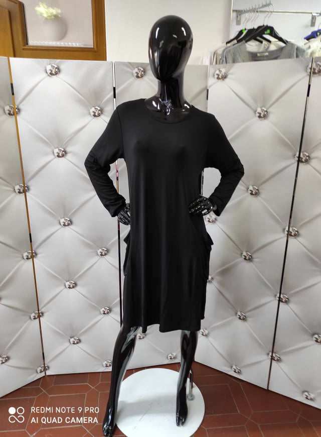 Dámské bavlněné každodenní oversize šaty černé