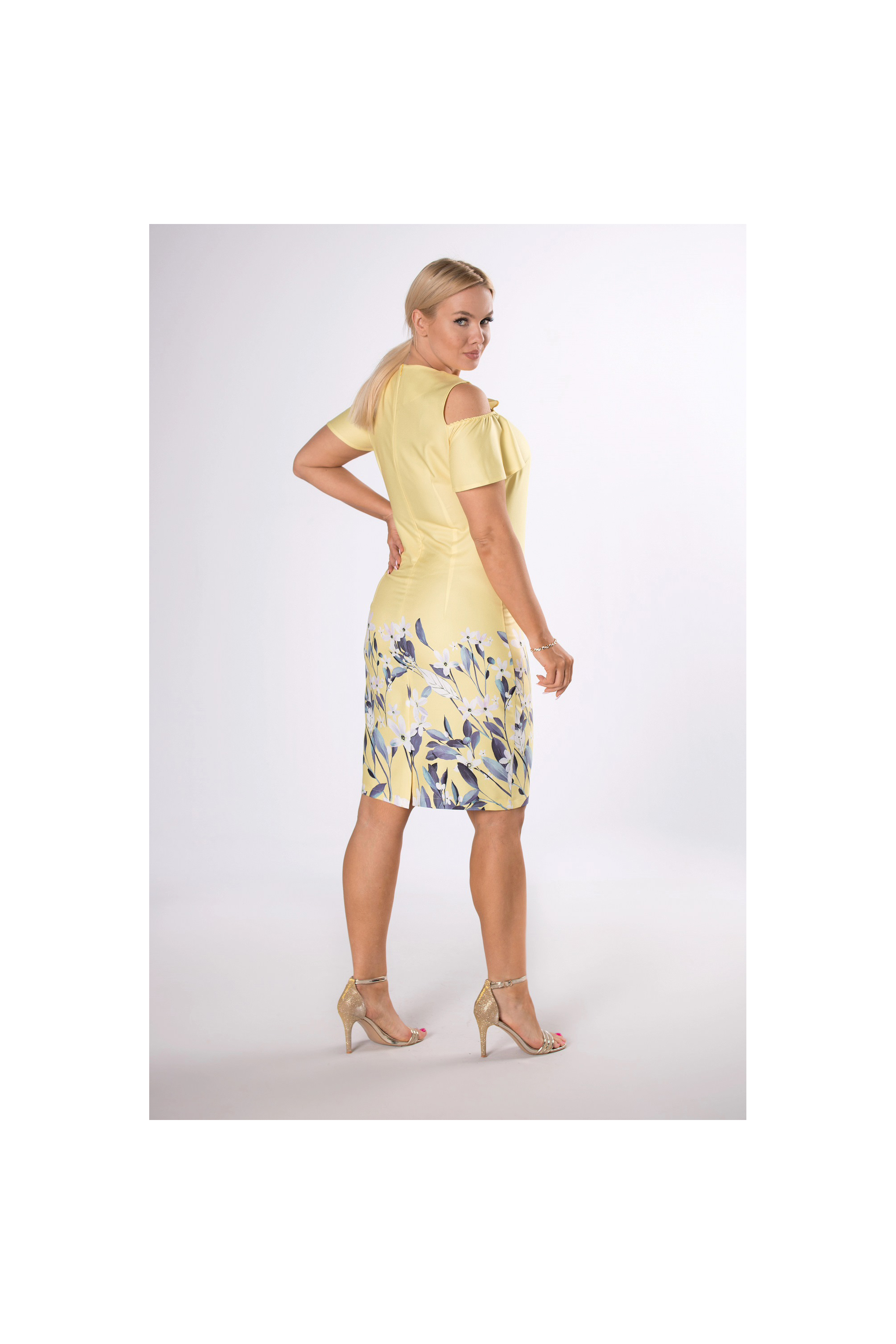 Elegantní pouzdrové šaty YELLOW žluté