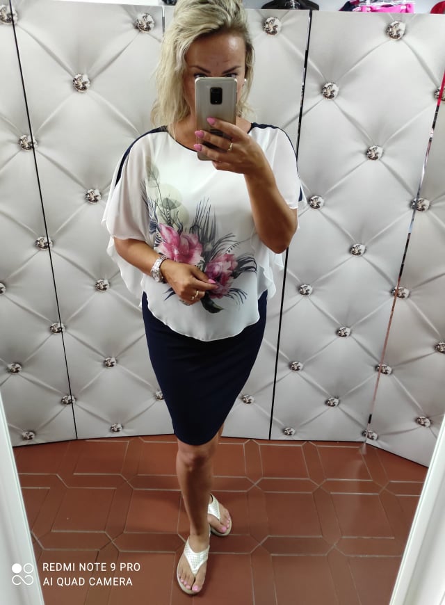 Dámské šaty Gloria modrobílé
