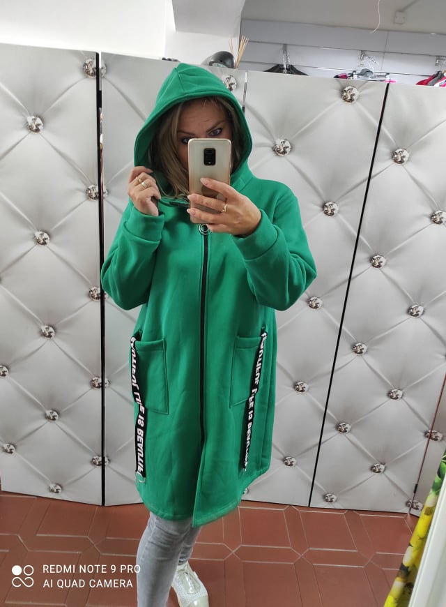 PLUS SIZE bavlněná bunda zelená
