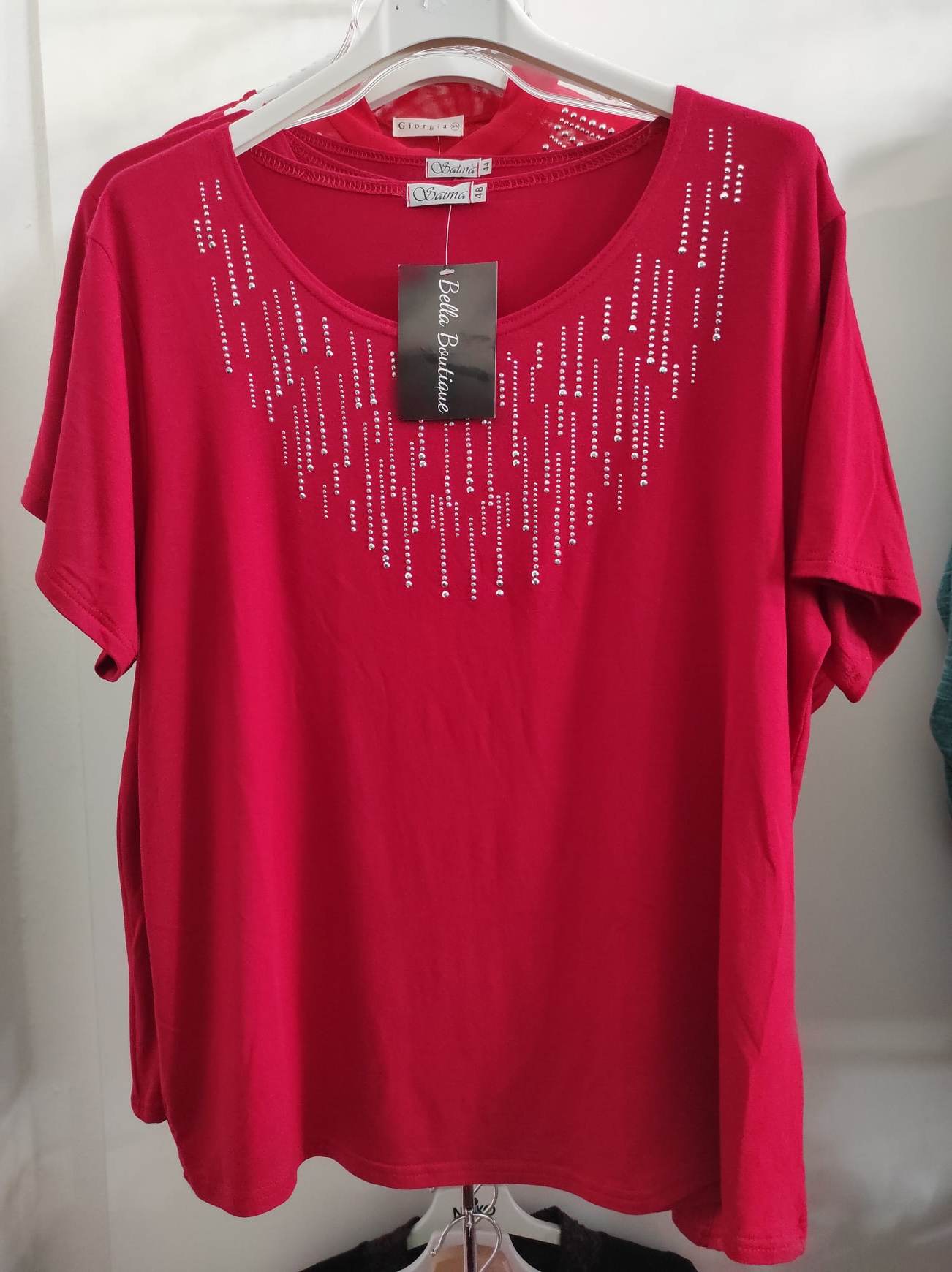 Dámské bavlněné tričko červené