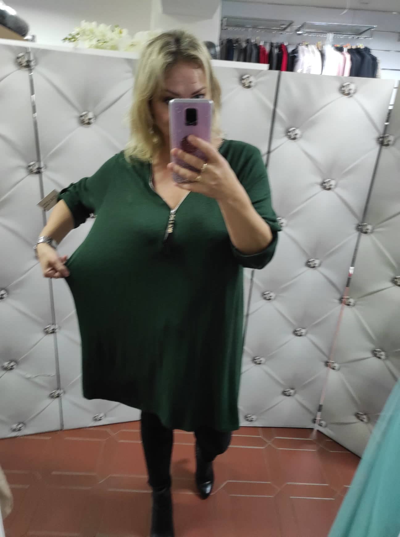 Dámská PLUS SIZE tunika zelená
