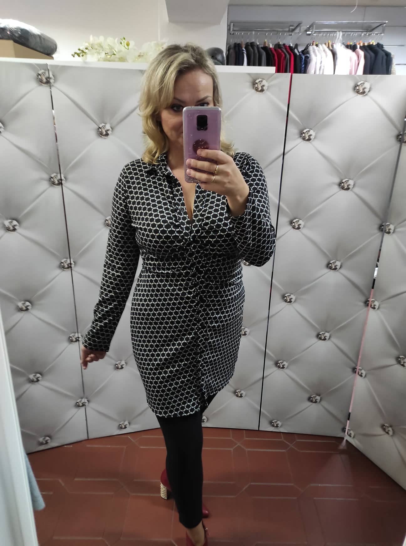 Dámské košilové mini šaty černá/zelená