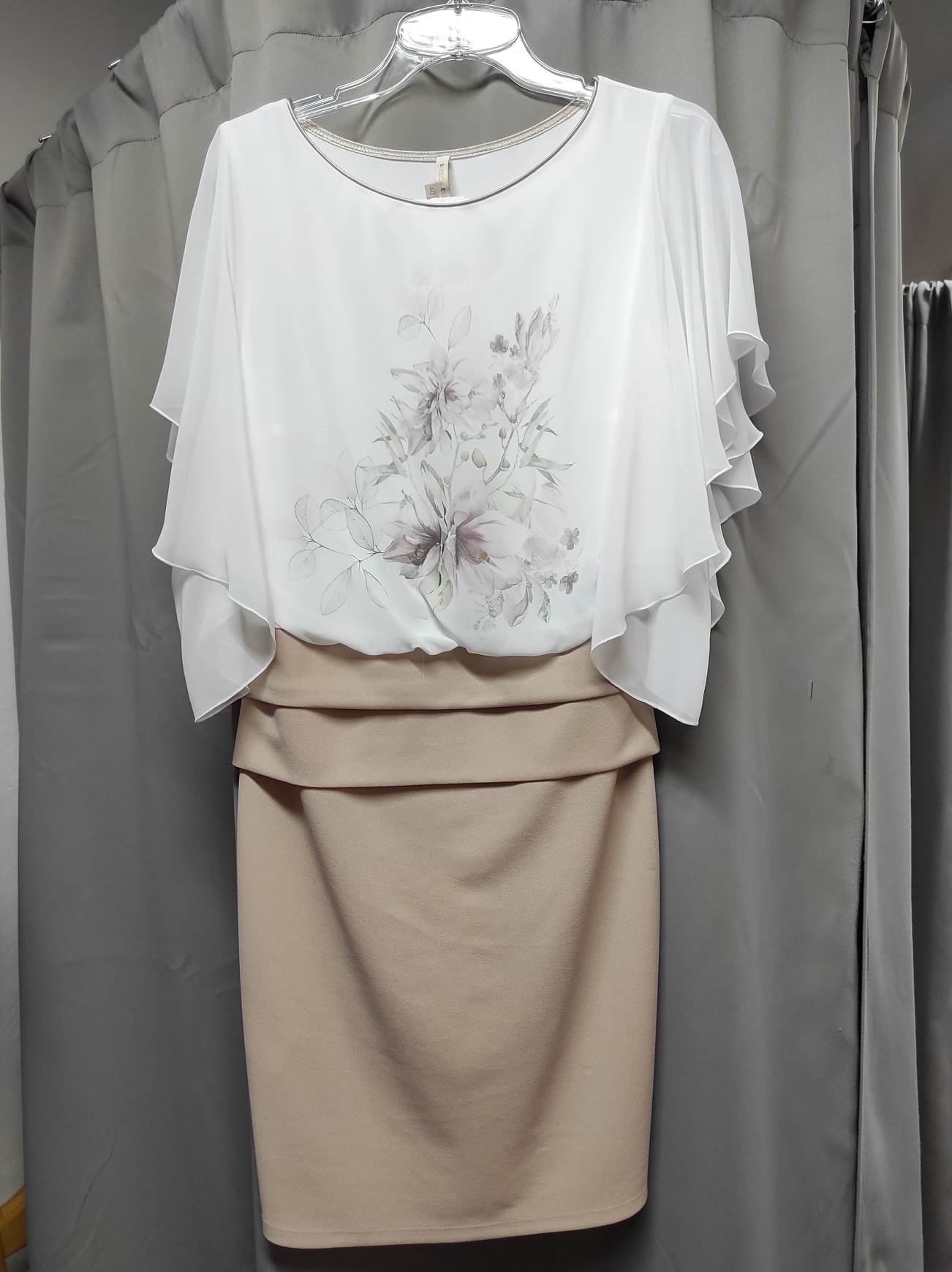 Elegantní šaty SHARON béžovobílé