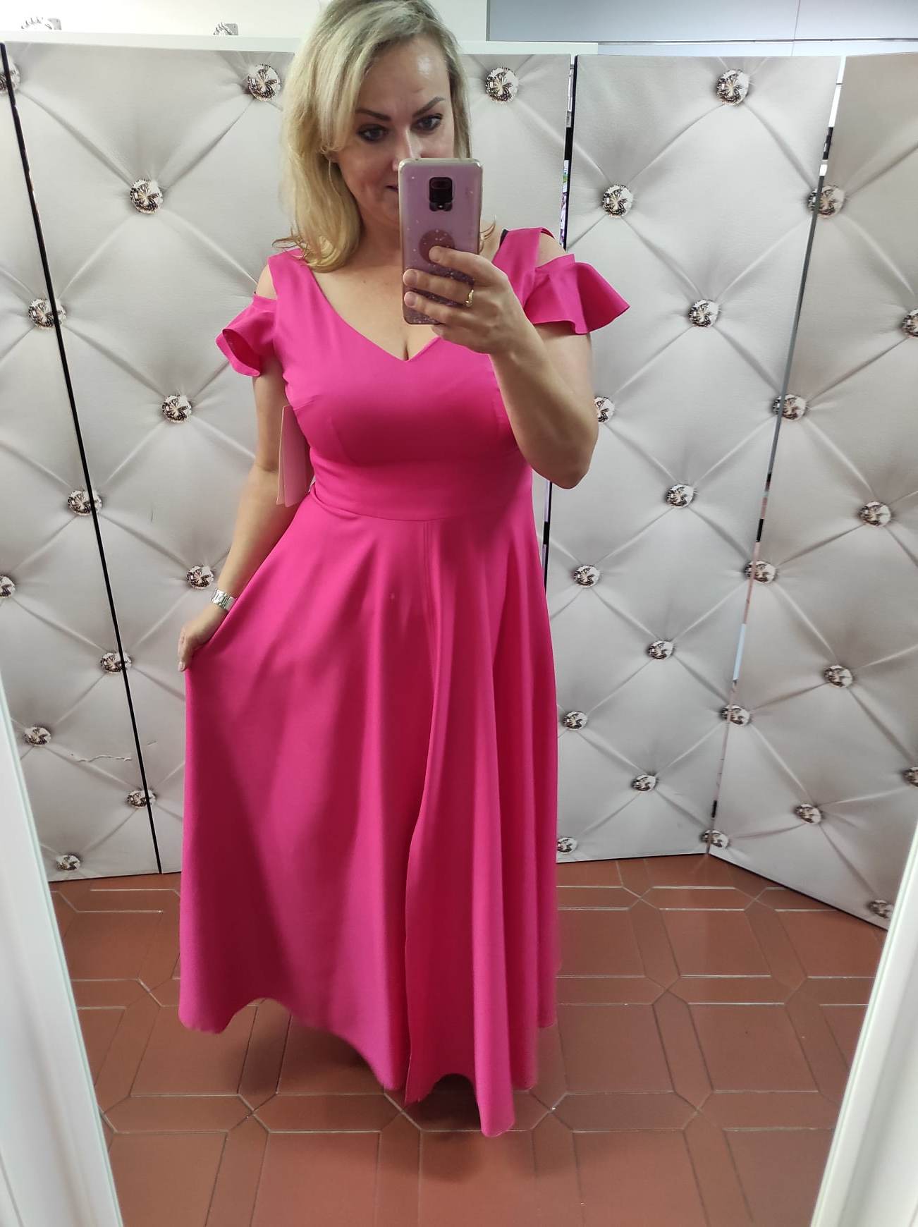 Dlouhé šaty MARSELINI 2174 v barvě magenta