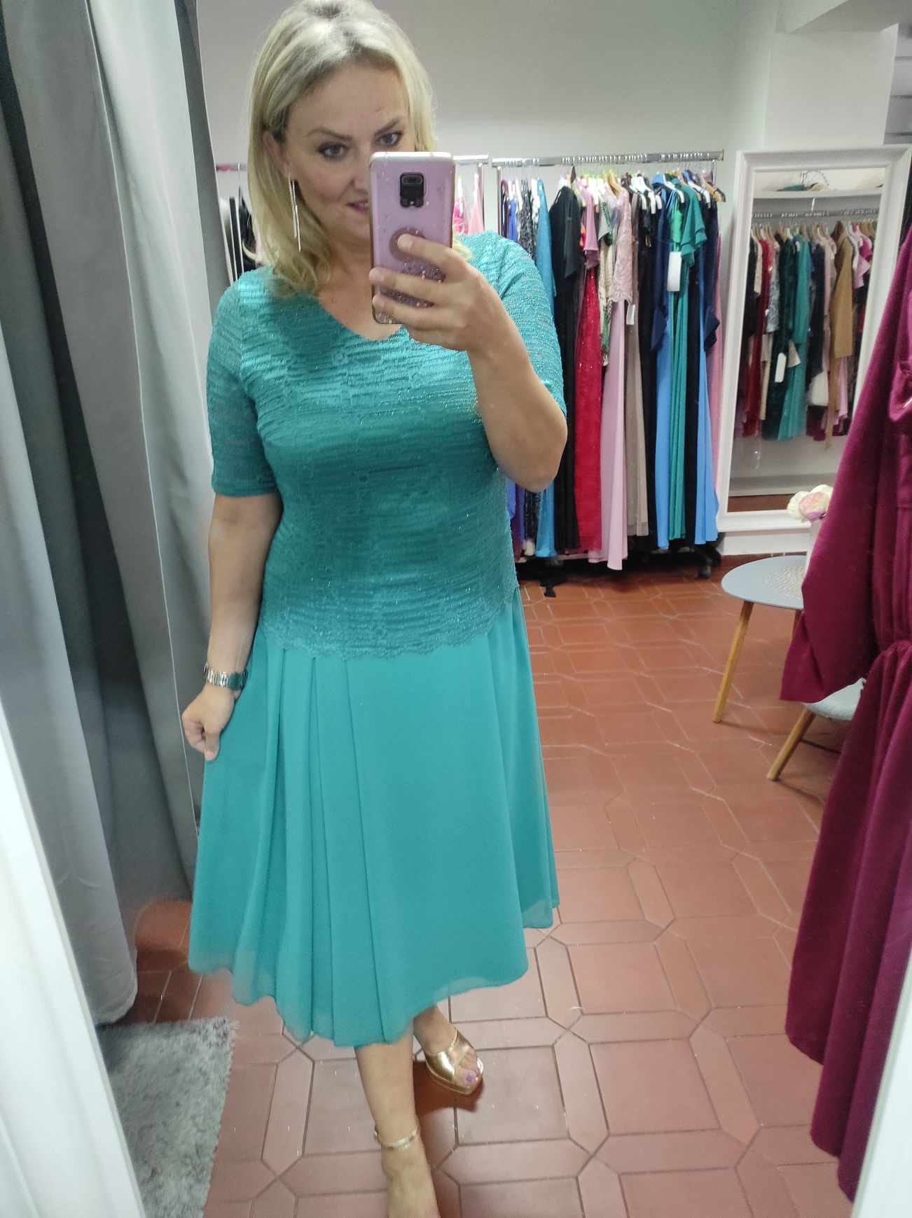 Společenské midi šaty HELEN zelené