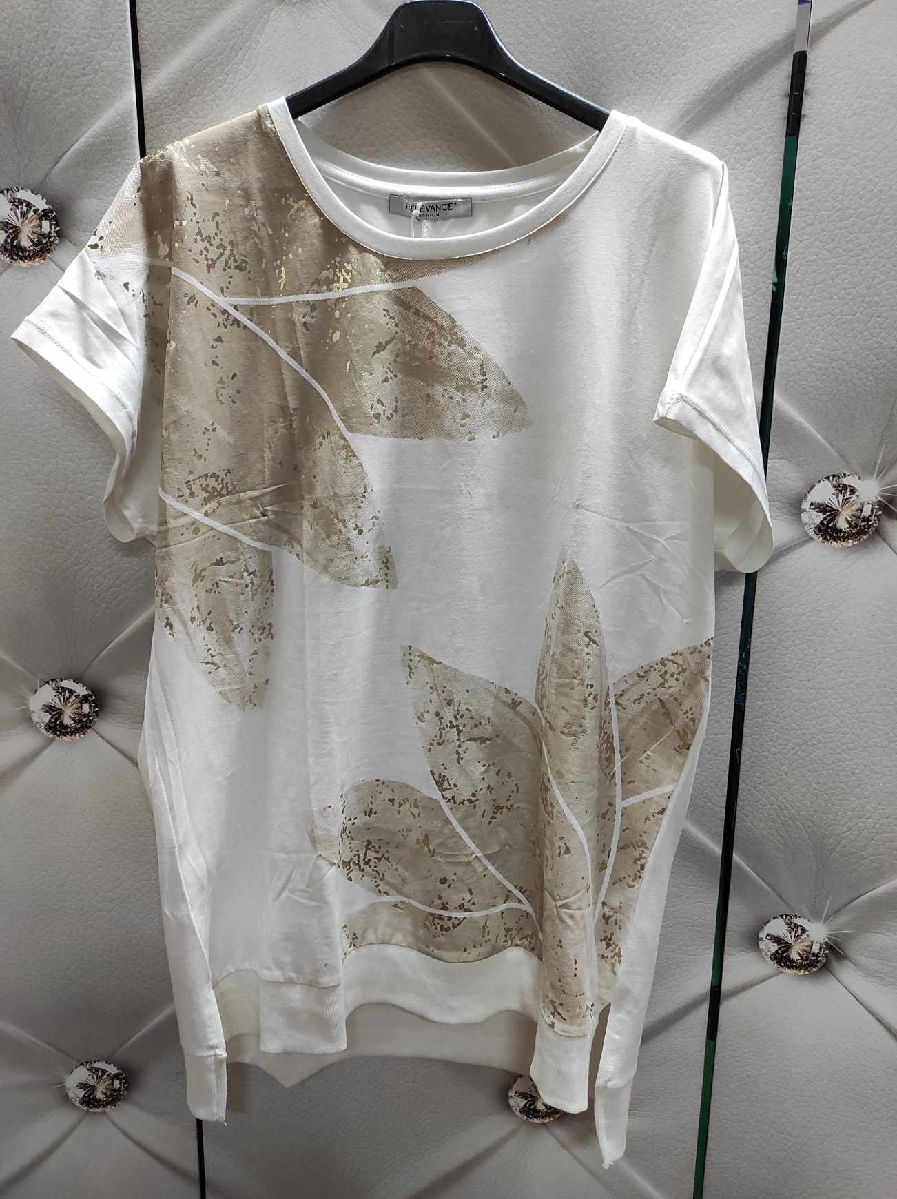 Dámské bavlněné triko bílé květ