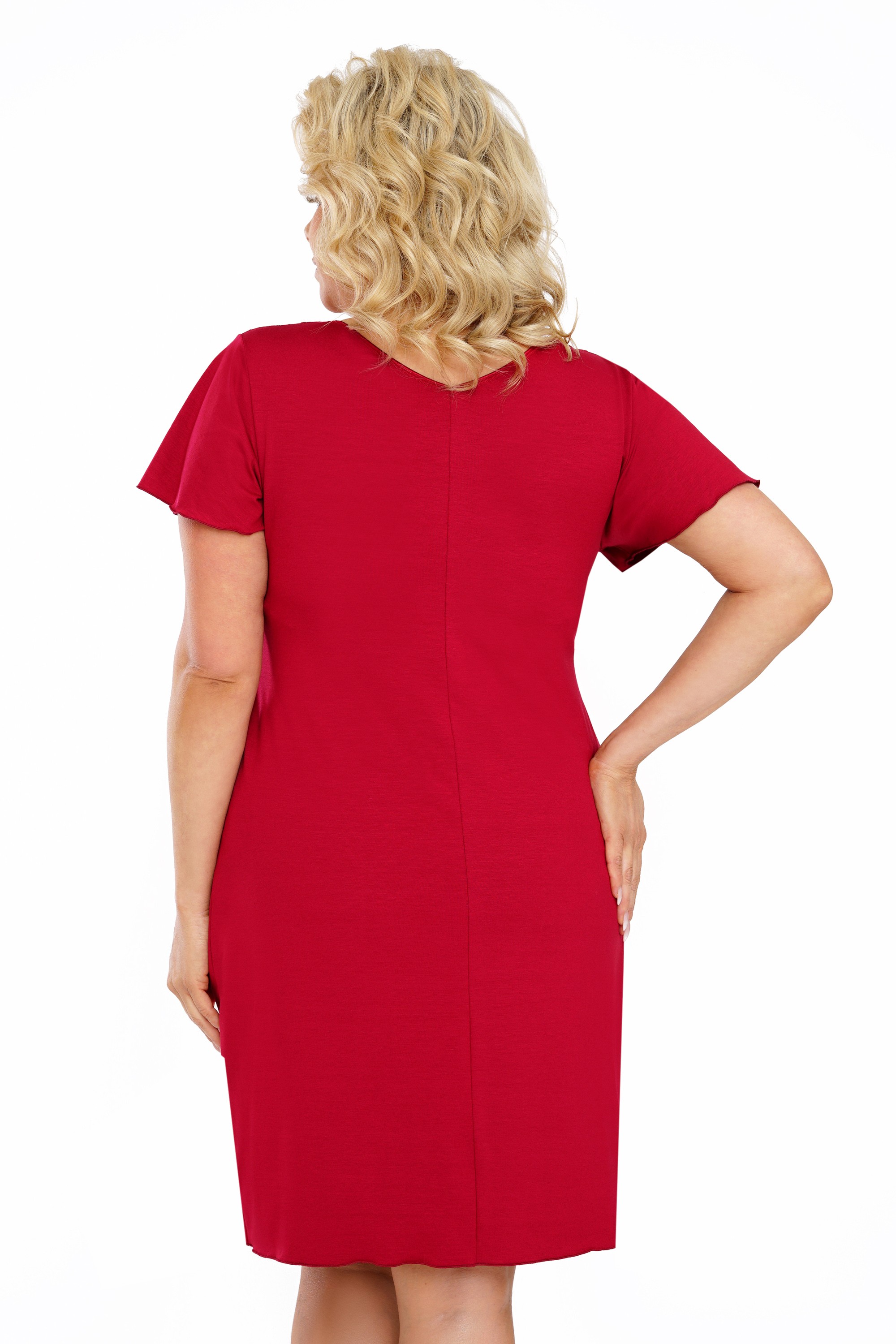 Luxusní dámská noční košilka DORIS PLUS SIZE vínová
