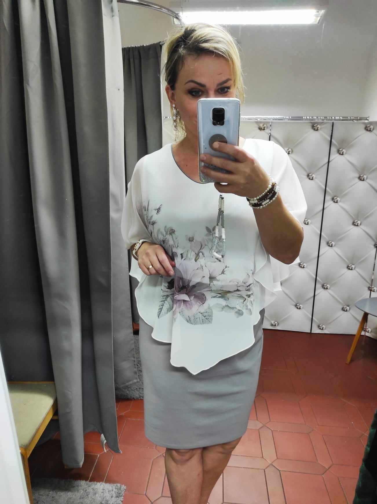 Dámské šaty CLIO šedobílé