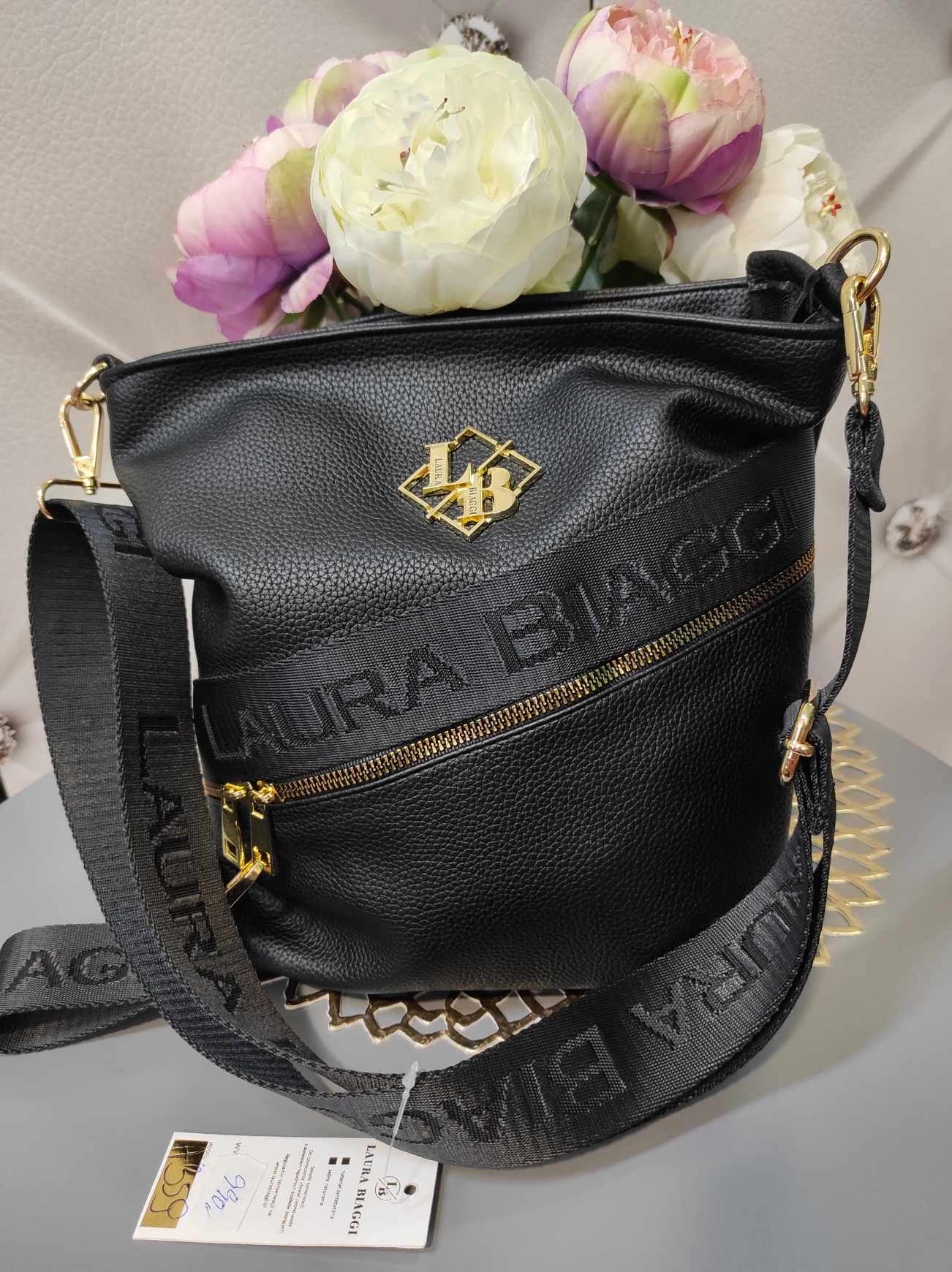 Dámská crossbody kabelka LAURA BIAGGI černá matná