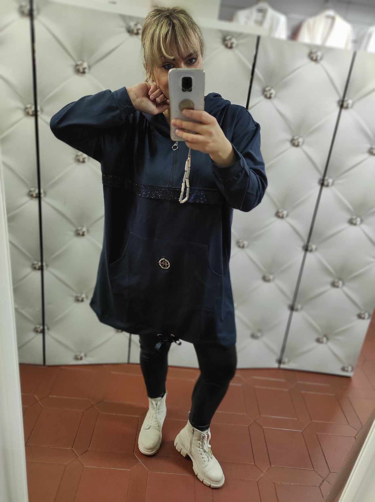Oversize tunika tmavě modrá