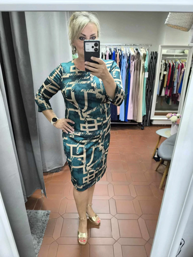 Elegantní pouzdrové šaty FABIA zelené