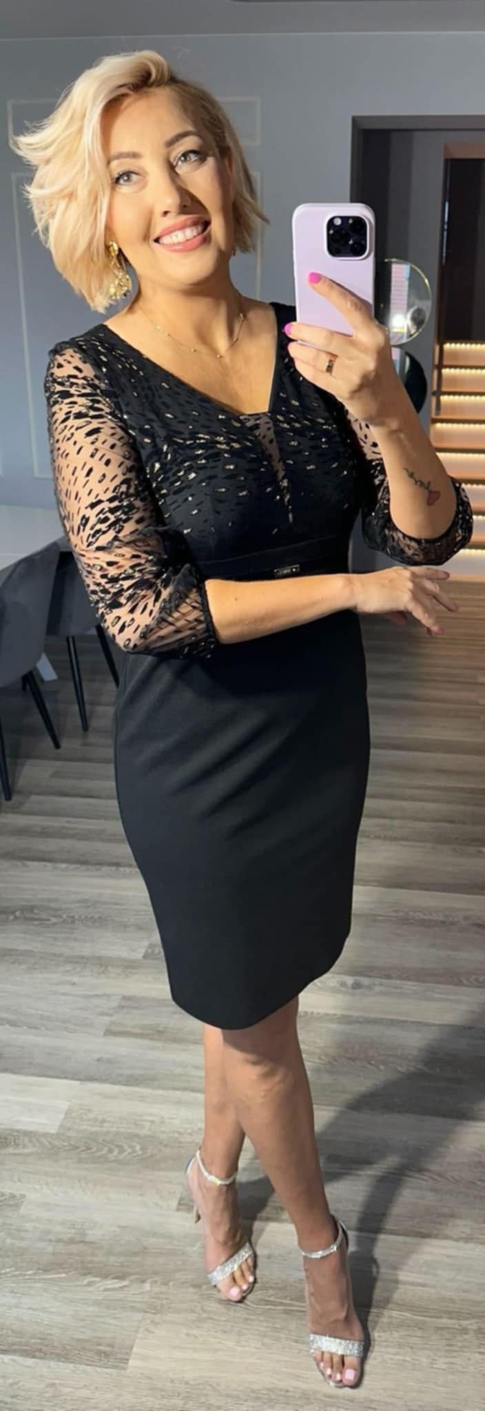 Elegantní koktejlové šaty KRISTY černozlaté
