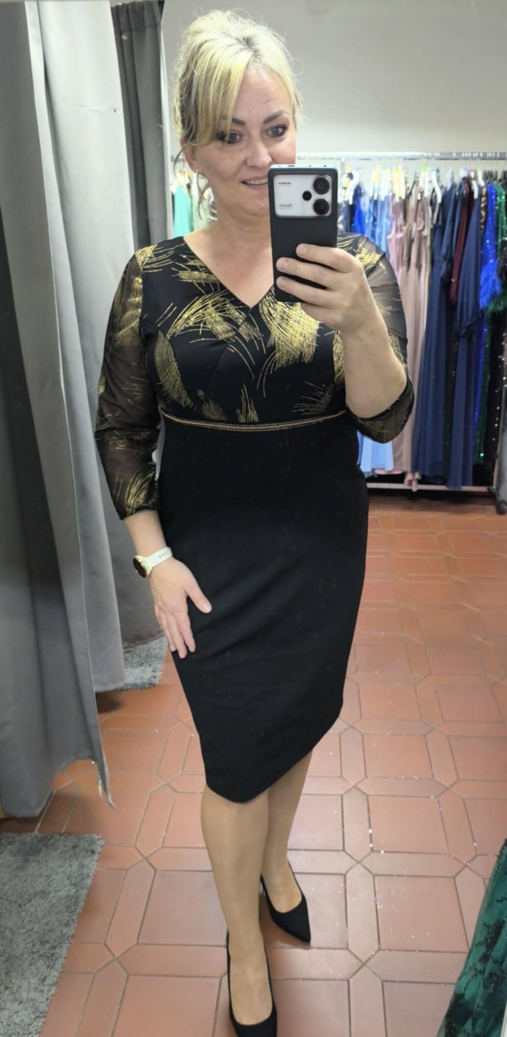 Elegantní šaty XENA černozlaté