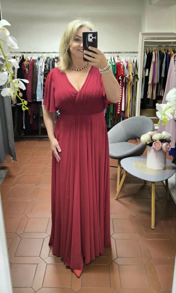 Dlouhé společenské šaty MARILYN tmavě červené