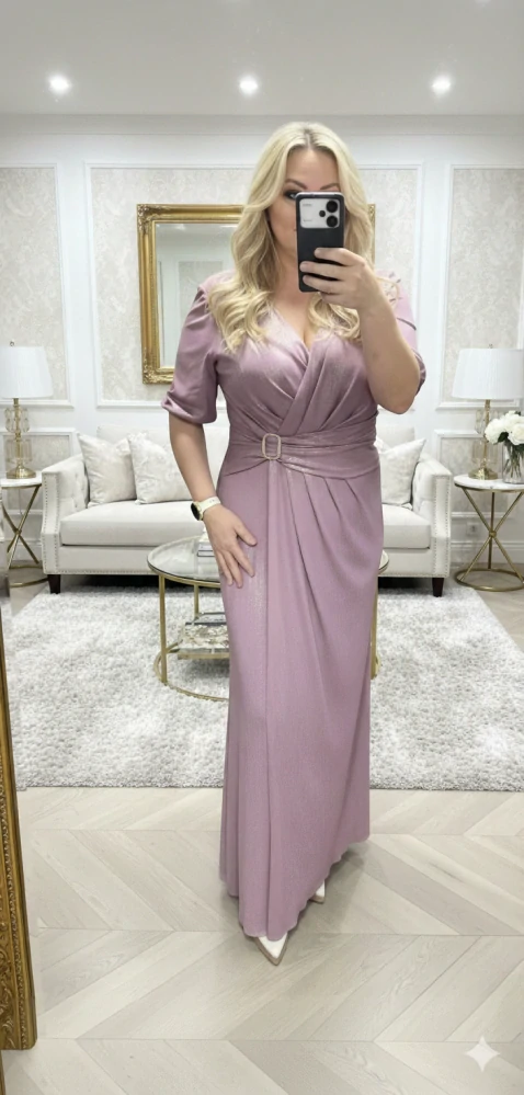 Luxusní dlouhé šaty ROMA starorůžové