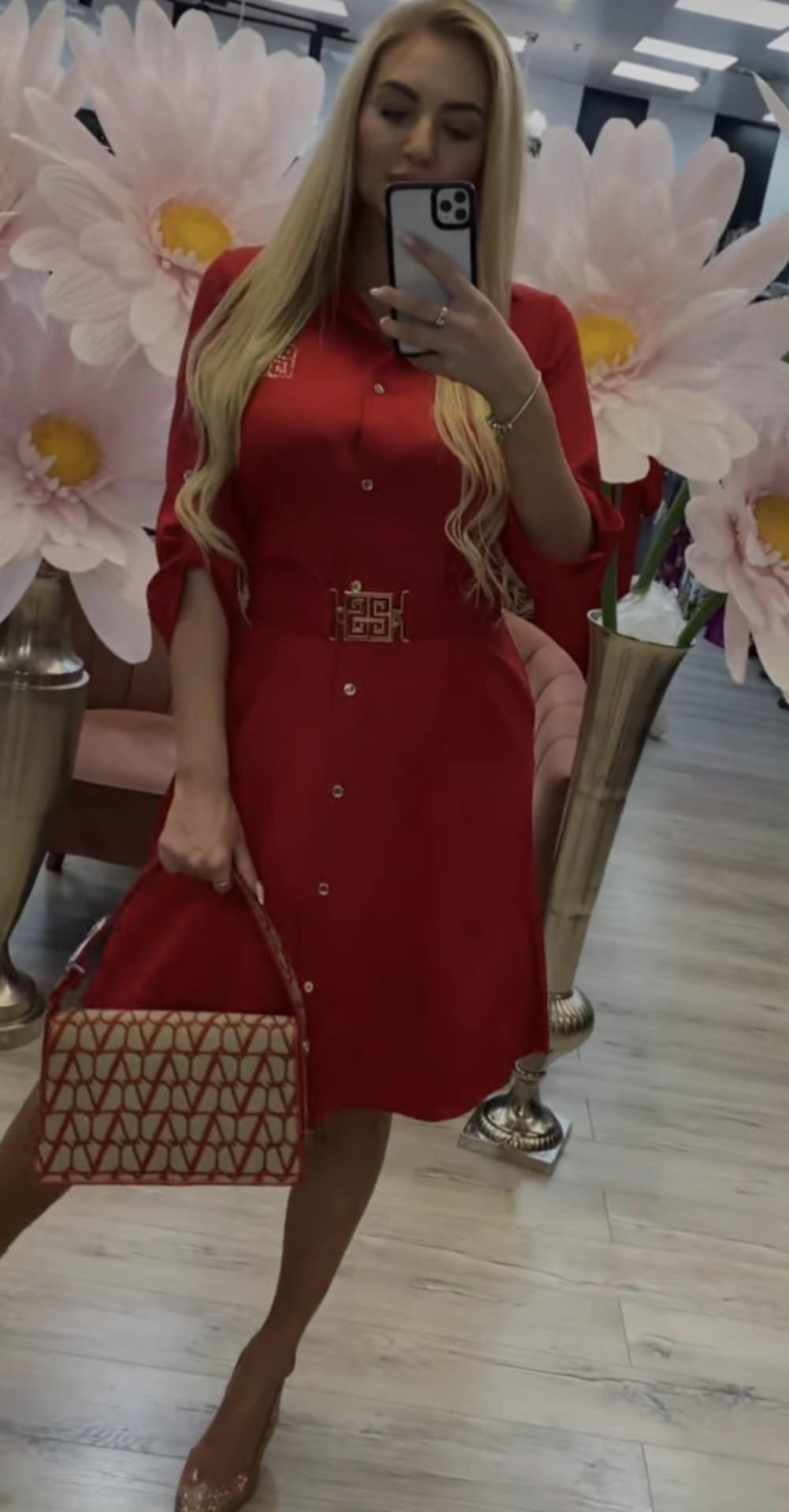 Košilové šaty ROSALI červené