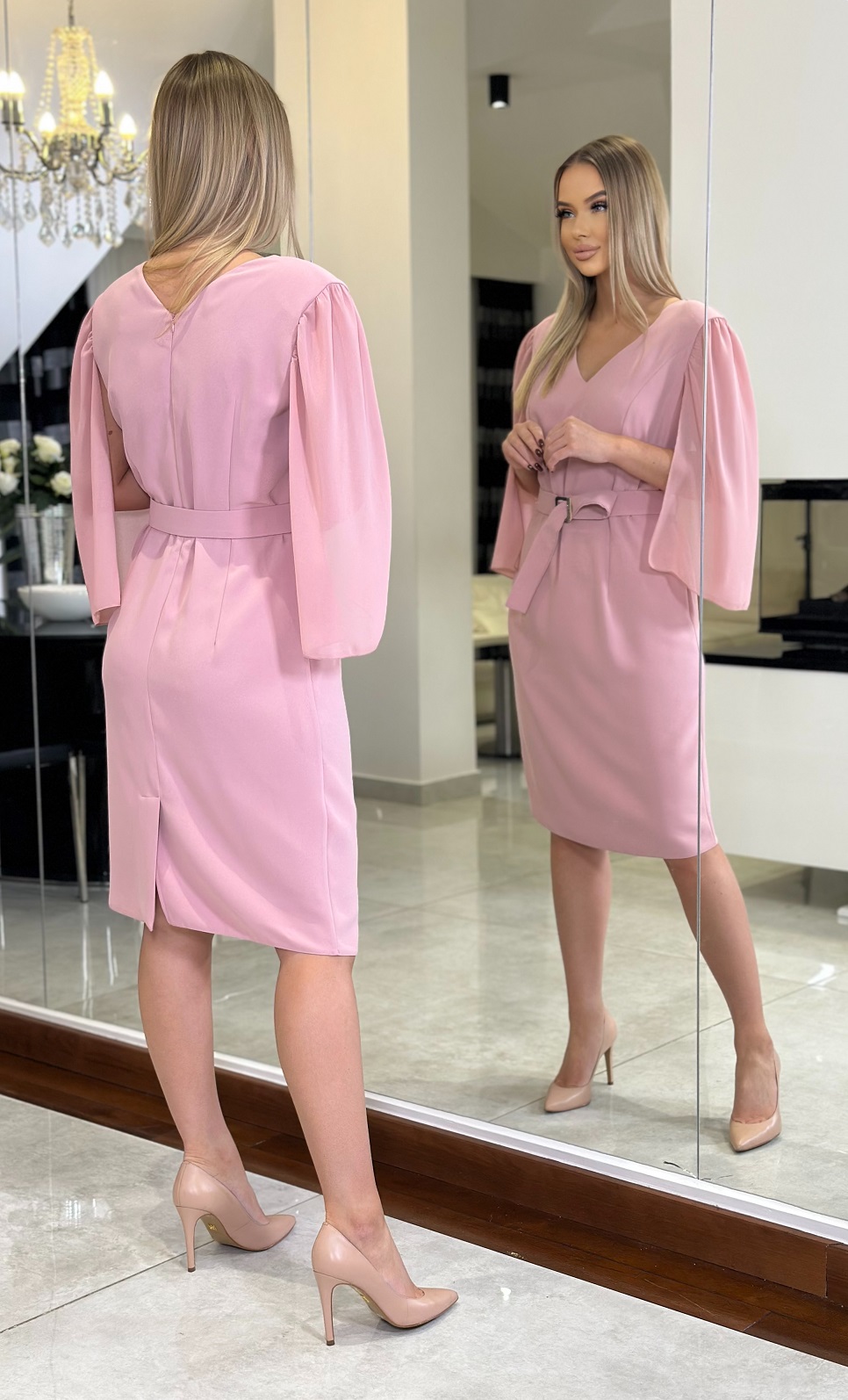 Elegantní pouzdrové šaty DAKOTA starorůžové