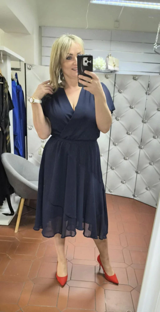 Šifonové šaty ELIZABET tmavě modré