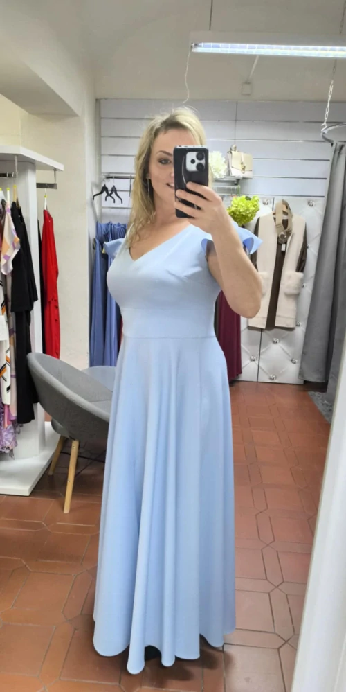 Dlouhé šaty MARSELINI 2174 baby blue