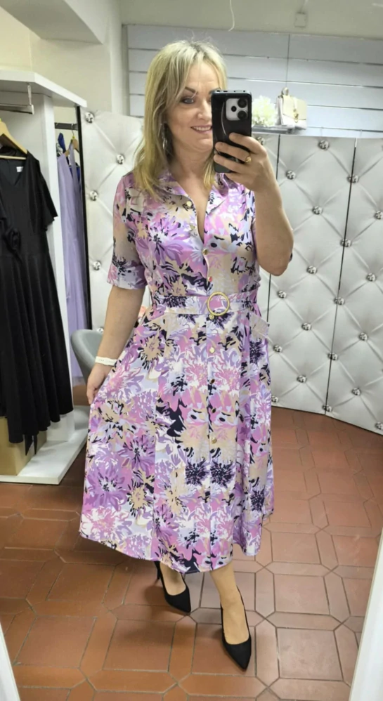 Dámské košilové šaty PINACOLADA fialové